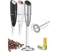 SIMPLETASTE Handheld Milk Frother with Stainless Steel Whisk & Stand