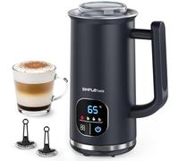 SIMPLETASTE Milk Frother, 4-in-1 Electric Milk Steamer with LED Touch Screen, Automatic Warm and Cold Foam Maker and Milk Warmer for Latte, Cappuccinos, Macchiato