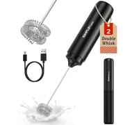 SIMPLETASTE Rechargeable Handheld Milk Frother, Dual Stainless Steel Whisk