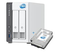 SIMPLETEK - 2 Bay NAS System (Slot) with 4GB RAM and 2 x 3TB HDD Included (6TB Total), 2.5 Gigabit LAN for Home Cloud