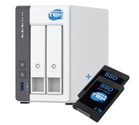 SIMPLETEK - 2 Bay (Slot) NAS System with 4GB RAM and 2 x 4TB SSDs Included (8TB Total), 2.5 Gigabit LAN for Home Cloud