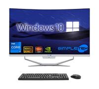 SIMPLETEK - 27" Curved Windows 10 All in One PC | 12th Gen Core i7 Processor with GTX1650 4GB Video Card | 32GB RAM DDR4 SSD 2TB