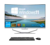 SIMPLETEK - 27" Curved Windows 11 All in One PC | 12°Gen Core i3 Processor with GTX1650 4GB Video Card | 32GB RAM DDR4 SSD 2TB