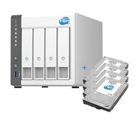 SIMPLETEK - 4-Bay NAS system with 4GB RAM, 4 x 8TB HDDs included, 4-Core and USB-A + 2.5G LAN for Cloud and Server