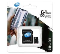SIMPLETEK - 64GB Canvas Select Plus UHS-I U1 V10 A1 microSD card, read up to 100MB/s, with SD adapter