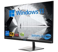 SIMPLETEK - All in One i7 10th Gen AiO 27" 2K Windows 11 Pro 16GB RAM SSD 960GB with GPU GTX1650 4GB WiFi6 + BT 5.2 + Webcam | Ideal for Editing/Gaming