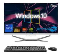 SIMPLETEK - All in One i9 10th Gen AiO 24" Windows 10 Pro 16GB RAM SSD 240GB with GPU GT730 4GB WiFi6 + BT 5.2 + Webcam | Ideal for Editing/Gaming