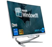 SIMPLETEK - All in One PC with Curved Screen 24" FHD Core i7 Up to 3.60 GHz Windows 11 Pro Integrated Webcam with Mouse and Wireless Keyboard | 16GB RAM SSD 4TB