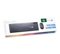 SIMPLETEK - Black Wireless Keyboard and Mouse Kit 2.4G - Arabic Layout QWERTY Black Set - M&K Arabic USB Reciever