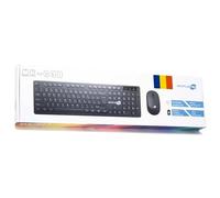 Simpletek - Black Wireless Mouse & Keyboard Kit 2.4G Romanian RO Layout | Romanian Keyboard QWERTZ | Ergonomic Mouse Numeric Keypad 3 Keys USB Receiver
