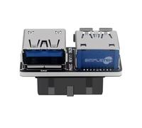 SIMPLETEK - Header 20 Pin Female USB 3.0 to 2 Ports Female HUB Motherboard 90° Connector for Case Without USB Connections