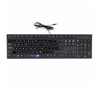 SIMPLETEK - KB216 Wired USB Keyboard | Stickers Layout English US QWERTY | Compatible with Desktop PC | Colour Black