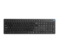 SIMPLETEK - Low Profile Wireless Keyboard, AZERTY French Language Pre-Applied Stickers, Nano USB-A Receiver, AAA Battery Included - Black