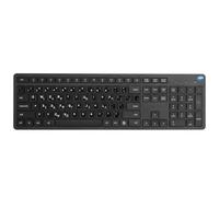 SIMPLETEK - Low Profile Wireless Keyboard, Pre-Applied Greek Language QWERTY Stickers, Nano USB-A Receiver, AAA Battery Included - Black