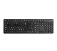 SIMPLETEK - Low Profile Wireless Keyboard, Pre-Applied Italian QWERTY Stickers, Nano USB-A Receiver, AAA Battery Included - Black