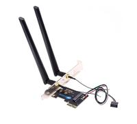SIMPLETEK - PCIe x1 Adapter Card for M.2 Wireless Modules (NGFF) - Wi-Fi and Bluetooth Support - Dual External Antenna - Without Internal Module