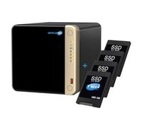 SIMPLETEK - Professional 4-Bay NAS - 4x SSD 480GB - Quad-Core 2.0GHz - 8GB RAM (Max 16GB) - 2 M.2 NVMe Slot - PCIe Slot - 2.5GbE - HDMI