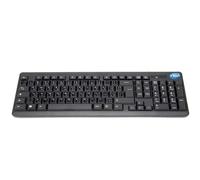 SIMPLETEK - QWERTY Arabic Layout Wireless Keyboard and Mouse Kit with Pre-Applied Stickers, Black, Universal Compatibility