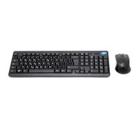 SIMPLETEK - QWERTY Greek Layout Wireless Keyboard and Mouse Kit with Pre-Applied Stickers, Black, Universal Compatibility