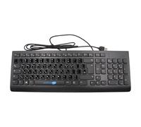 SIMPLETEK - Slim Universal Wired USB Keyboard + Pre-applied Korean QWERTY Layout Stickers - Black