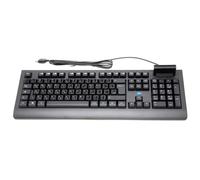 SIMPLETEK - USB keyboard with integrated CNS Smart Card Reader - Pre-applied Korean QWERTY layout stickers - for health card