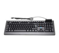 SIMPLETEK - USB keyboard with integrated CNS Smart Card Reader - Russian Russian RU QWERTY layout stickers - for health card