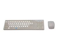SIMPLETEK - Wireless keyboard and mouse kit with Portuguese QWERTY layout stickers already applied, white, universal compatibility