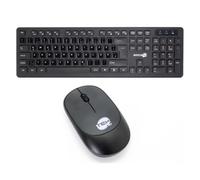 SIMPLETEK - Wireless Mouse & Keyboard Kit Black Layout DE German QWERTZ with Pre-Applied Stickers | Numeric Keypad Mouse Receiver USB