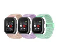 SimpleThings 2Pack Braided Band Compatible with Garmin Bounce Watch Band | Solo Loop Stretchy Watch Bands with Adjustable Easy Buckle