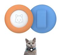 SimpleThings Air-tag Cat Collar Holder, Pet Silicone Protective Case for Air-tag, 2Pack Waterproof Case Cover for Apple Air-tag Cat Dog Pet Collar Within 3/8 inch