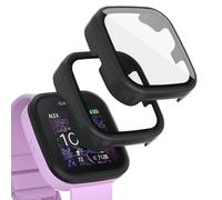 SimpleThings Compatible with Garmin Bounce Screen Protector, 2Pack Hard PC Cover with Tempered Glass Screen Protector for Garmin Bounce Kids Watch, Anti-Scratch and Touch Sensitive (Balck+Black)