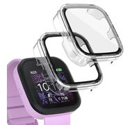 SimpleThings Compatible with Garmin Bounce Screen Protector, 2Pack Hard PC Cover with Tempered Glass Screen Protector for Garmin Bounce Kids Watch, Anti-Scratch and Touch Sensitive (Clear+Clear)