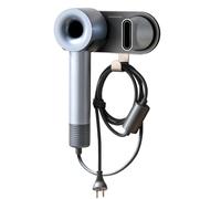 simpletome Hair Dryer Holder Wall Mount for All Magnetic High Speed Blow Dryer with Plug Cord Organizer Hook (Aluminum Alloy, Grey)