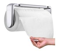 simpletome Paper Towel Holder Under Cabinet or Wall Mount ONE HAND Operation Tension Arm Kitchen Roll Holder (Silvery, for 18-23cm/7-9inches roll)