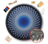 SimpleVibesXinPuwei Crafts for Adults Women kit Mandala String Art DIY Wall Decor Large Thread Painting Canvas Art Craft Gift (Sapphire Mandala)
