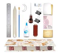 SimpleVibesXinPuwei 【Handmade Touch】 Bookbinding Kit with Oil Canvas Cover Notebook DIY, Including Instructions + Video Tutorial, Suitable for Diary/Travel/Recipe Book (STYLE 04)