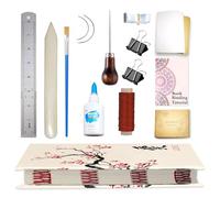 SimpleVibesXinPuwei 【Handmade Touch】 Bookbinding Kit with Oil Canvas Cover Notebook DIY, Including Instructions + Video Tutorial, Suitable for Diary/Travel/Recipe Book (STYLE 02)