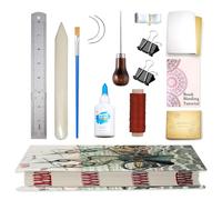 SimpleVibesXinPuwei 【Handmade Touch】 Bookbinding Kit with Oil Canvas Cover Notebook DIY, Including Instructions + Video Tutorial, Suitable for Diary/Travel/Recipe Book (STYLE 07)