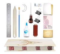 SimpleVibesXinPuwei 【Handmade Touch】 Bookbinding Kit with Oil Canvas Cover Notebook DIY, Including Instructions + Video Tutorial, Suitable for Diary/Travel/Recipe Book (STYLE 03)