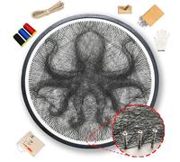 SimpleVibesXinPuwei String Art DIY Nautical Wall Art Unique Handmade Gift, String Art Kits for Adults, Crafts for Adults, Crafts for Women kit, Framed Canvas DIY Wall Decor (Kraken)