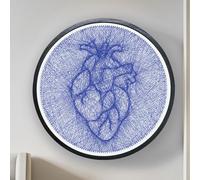 SimpleVibesXinPuwei String Art Kits for Adults, Crafts for Adults, Crafts for Women kit, Framed Canvas DIY Wall Decor, Gift Wall Art Decoration, Black, Red and Blue. (Anatomical Heart)