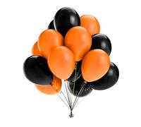 SimpleWild Premium 10-Inch Black and Orange Balloons Mix - Large & Strong, Helium-Quality Latex Ballon for Birthday Decoration, Balloon Arch Kit, Wedding and Celebrations - Pack of 50