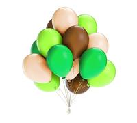 SimpleWild Premium 10-Inch Coffee Brown, Green, Light Green, Apricot Balloons Mix - Large & Durable, Helium-Quality Latex Ballon for Birthday Decoration, Balloon Arch Kit and Celebrations - Pack of 50