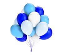 SimpleWild Premium 12-Inch Blue, Pastel Blue, Baby Blue & White Balloons - Large & Strong, Helium-Quality Latex Ballon for Boys Birthday Decoration, Balloon Arch Kit, Wedding - Pack of 100