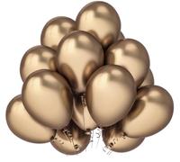 SimpleWild Premium 12-Inch Metallic Champagne Balloons, Pack of 30 | Shiny Thick Baloons Chrome Finish for Birthday Party Decoration, Baby Showers, Gender Reveal | Helium and Air Compatible Ballons