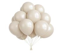 SimpleWild Premium 12-Inch Sand White Balloons Retro Cream Balloons - Large & Durable, Helium-Quality Latex for Birthday Decoration, Balloon Arch Kit, Baby Showers, Weddings, Celebrations - Pack of 30
