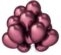 SimpleWild Shiny Metallic Retro Red Latex Balloons - 10 Inch, Pack of 30 | Chrome Finish for Birthday Parties, Baby Showers, Decorations | Helium and Air Compatible Baloons