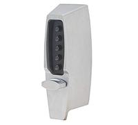 Simplex - 710826D Kaba 7100 Series Metal Mechanical Pushbutton Auxiliary Lock with Thumbturn, 25mm Tubular Deadbolt, Flat Front Face Plate, 60mm Backset, Satin Chrome Finish