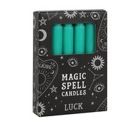 Simplhome Set of 12 Green 'Luck' Spell Candles Simplhome Multicolor