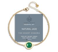 SIMPLÍ BASIC 18K Gold Plated Jade Beaded Charm Bracelet | Adjustable Handmade Crystal Jewellery | Friendship & Good Luck Bracelet | Unique Gifts for Women | Gift Box Included